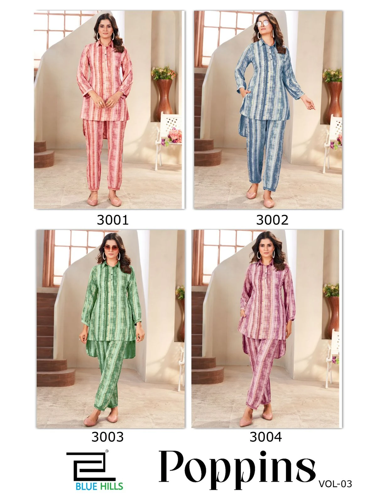 Blue Hills Poppins Vol 3 Rayon 14 Kg Wholesale Co-Ord Set Catalog — Wholesale Kurtis, Blue Hills wholesale from Surat — view 5